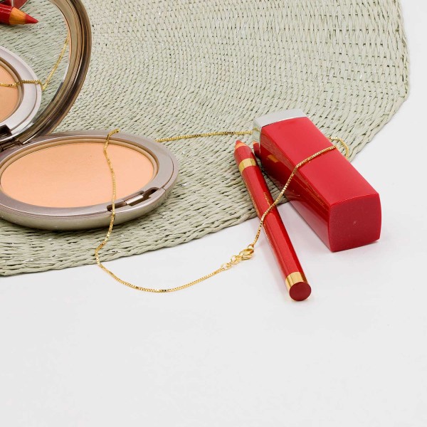 Goldkette als Venezianerkette in Gelbgold 585 / 14K, 42 cm lang, 0.8 mm breit, Gewicht ca. 2.2 g.