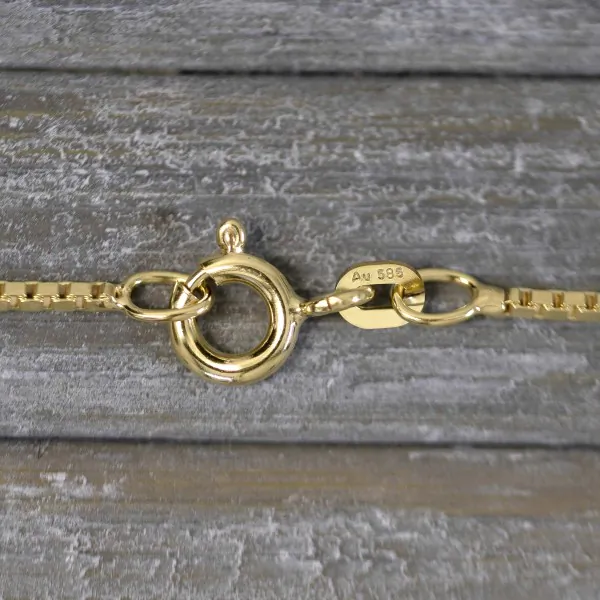 Armband als Venezianerkette in Gelbgold 585 / 14 K, 22 cm lang, 1,2mm breit, Gewicht ca. 2.3 g.