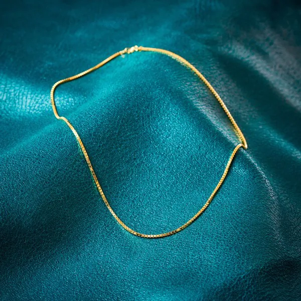 Goldkette als Venezianerkette in Gelbgold 585 / 14K, 45 cm lang, 1,4 mm breit, Gewicht ca. 6.3 g.