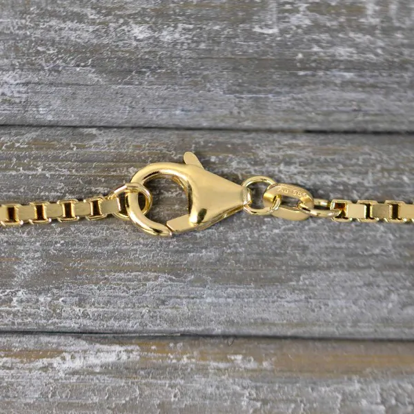 Goldkette als Venezianerkette in Gelbgold 585 / 14K, 40 cm lang, 1,8 mm breit, Gewicht ca. 9 g.