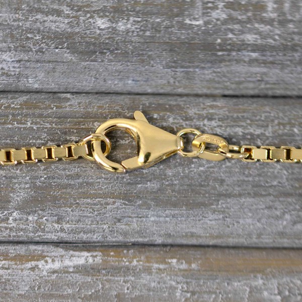 Goldkette als Venezianerkette in Gelbgold 585 / 14K, 34 cm lang, 1,8 mm breit, Gewicht ca. 7.6 g.