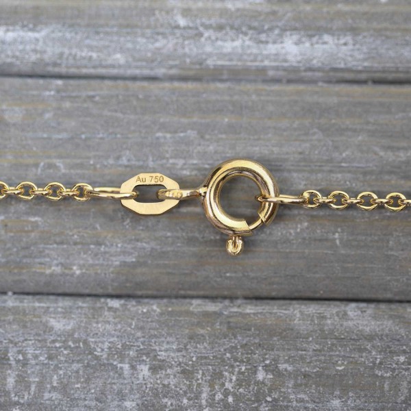 Goldkette als Ankerkette rund in Gelbgold 750 / 18K, 60 cm lang, 1,5 mm breit, Gewicht ca. 4.8 g.