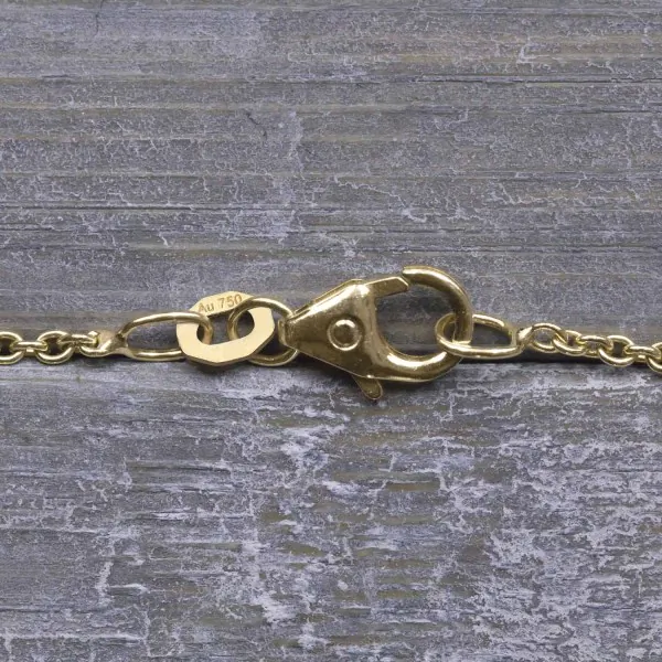 Goldkette als Ankerkette rund in Gelbgold 750 / 18K, 40 cm lang, 1,5 mm breit, Gewicht ca. 3.2 g.