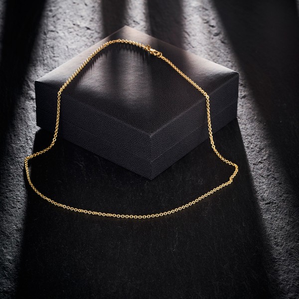EDELIND Goldkette als Ankerkette rund in Gelbgold 333 / 8K, 38 cm lang, 2 mm breit, Gewicht ca. 3.7 g.