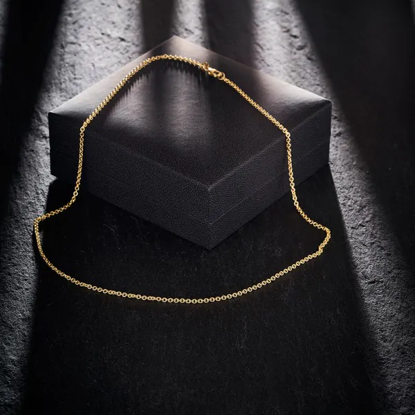 Goldkette als Ankerkette rund in Gelbgold 333 / 8K, 40 cm lang, 2 mm breit, Gewicht ca. 3.9 g.