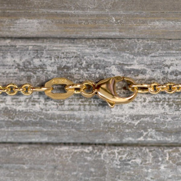 Goldkette als Ankerkette rund in Gelbgold 750 / 18K, 55 cm lang, 2 mm breit, Gewicht ca. 7.7 g.
