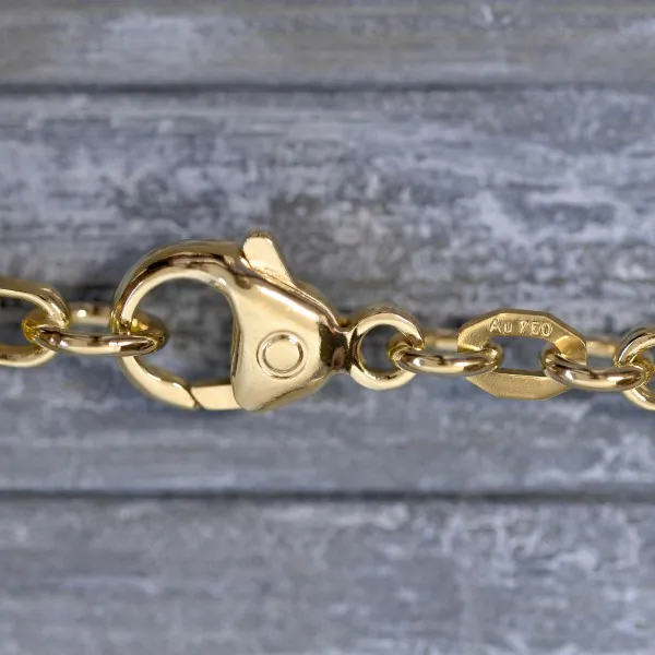 Armband als Königskette in Gelbgold 750 / 18K, 19 cm lang, 3,2 mm breit, Gewicht ca. 16.9 g.