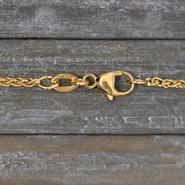 Goldkette als Zopfkette in Gelbgold 750 / 18K, 100 cm lang, 1,7 mm breit, Gewicht ca. 13.6 g.