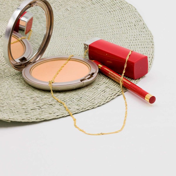 Goldkette als Singapurkette in Gelbgold 375 / 9K, 45 cm lang, 1,8 mm breit, Gewicht ca. 2.4 g.