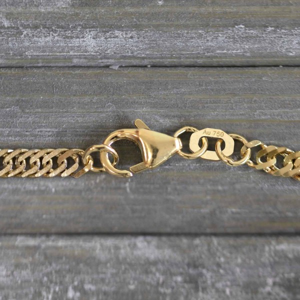 Armband als Singapurkette in Bicolor Gelbgold / Weißgold 750 / 18K, 19 cm lang, 2,9 mm breit, Gewicht ca. 3.3 g.