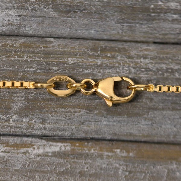 Goldkette als Venezianerkette in Gelbgold 750 / 18K, 42 cm lang, 1,2 mm breit, Gewicht ca. 5 g.