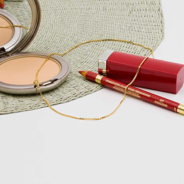 Goldkette als Venezianerkette in Gelbgold 585 / 14K, 80 cm lang, 1,2 mm breit, Gewicht ca. 8.5 g.