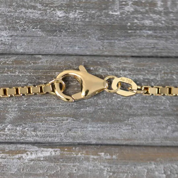Goldkette als Venezianerkette in Gelbgold 750 / 18K, 70 cm lang, 1,8 mm breit, Gewicht ca. 19.8 g.
