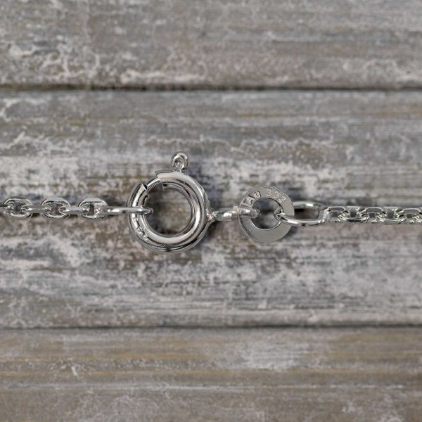 Goldkette als Ankerkette diamantiert Weißgold 333 / 8K, 40 cm lang, 1,7 mm breit, Gewicht ca. 3.7 g.