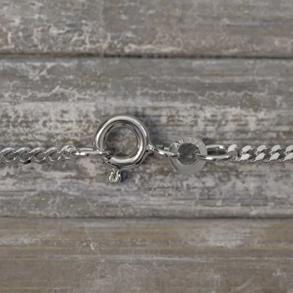 Goldkette als Panzerkette flach in Weißgold 333 / 8K, 45 cm lang, 2,1 mm breit, Gewicht ca. 5.8 g.