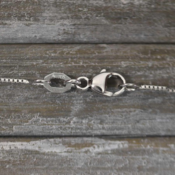 Goldkette als Venezianerkette in Weißgold 375 / 9K, 42 cm lang, 0,7 mm breit, Gewicht ca. 1.6 g.