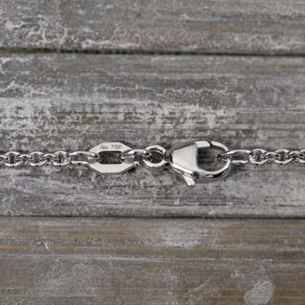 Goldkette als Ankerkette rund Weißgold 750 / 18K, 50 cm lang, 2 mm breit, Gewicht ca. 7.2 g.