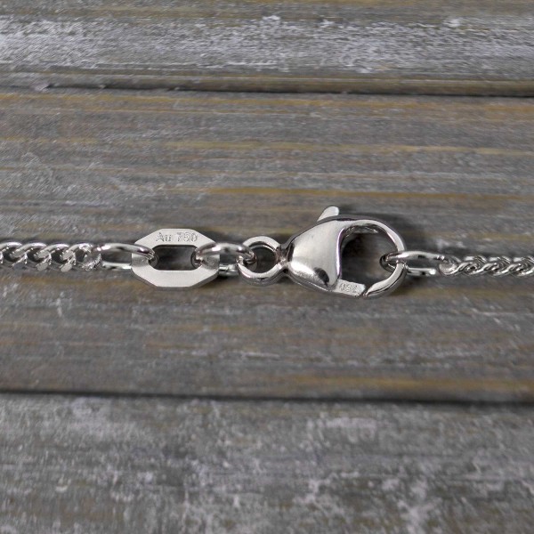 Goldkette als Panzerkette flach Weißgold 750 / 18K, 40 cm lang, 1,7 mm breit, Gewicht ca. 5.4 g.