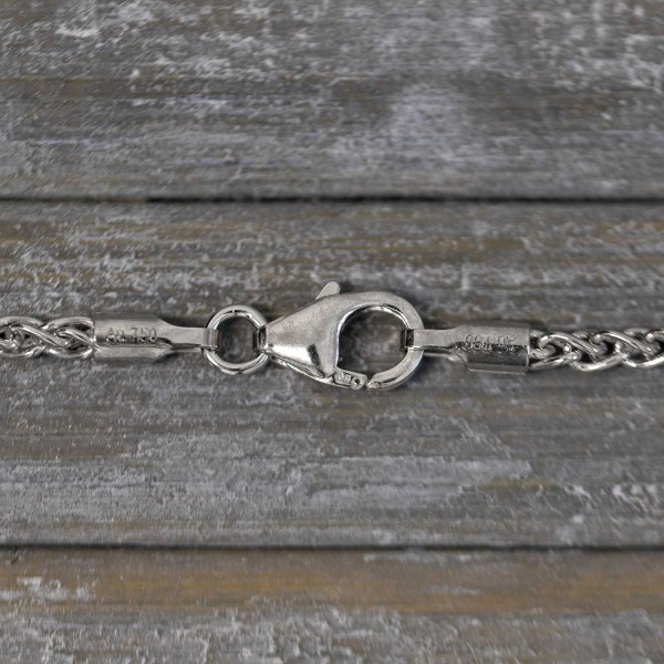 Goldkette als Zopfkette in Weißgold 750 / 18K, 40 cm lang, 2,1 mm breit, Gewicht ca. 8 g.