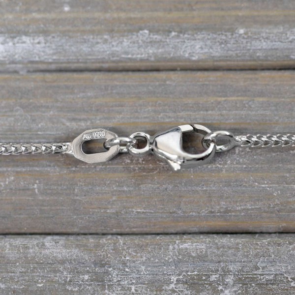 Goldkette als Bingokette in Weißgold 750 / 18K, 38 cm lang, 1,1 mm breit, Gewicht ca. 3.9 g.