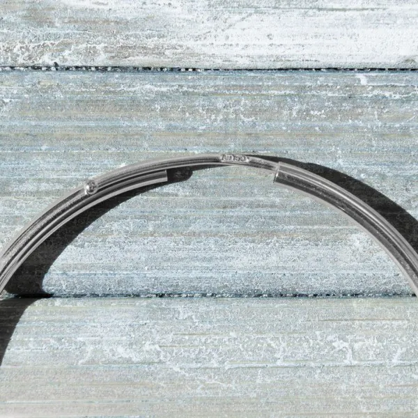 Ohrringe, Creolen, Weißgold 750 / 18K, Außendurchmesser 30 mm, Breite 2 mm, Gewicht ca. 1.3 g