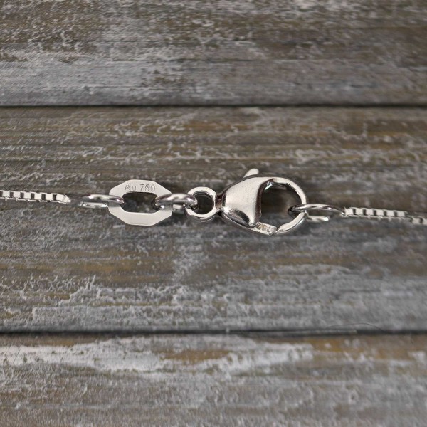 Goldkette als Venezianerkette in Weißgold 750 / 18K, 36 cm lang, 0,7 mm breit, Gewicht ca. 1.9 g.