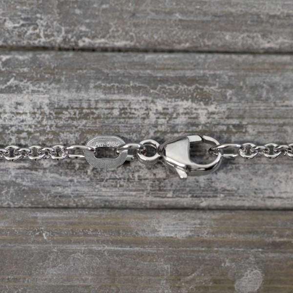 Goldkette als Ankerkette rund in Weißgold 585 / 14 Karat, 85 cm lang, 2 mm breit, Gewicht ca. 11.5 g.