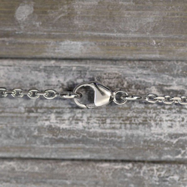 Goldkette als Ankerkette diamantiert in Weißgold 585 / 14K, 60 cm lang, 1,7 mm breit, Gewicht ca. 6.6 g.