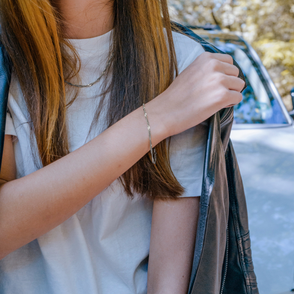 Armband Singapurkette Weißgold