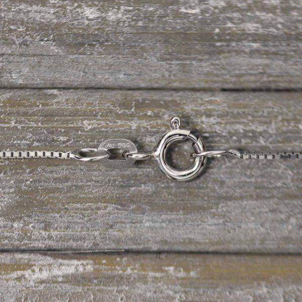 Goldkette als Venezianerkette in Weißgold 585 / 14K, 42 cm lang, 0,7 mm breit, Gewicht ca. 1.8 g.