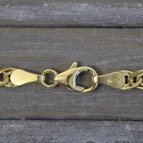 Zwillingspanzerkette rund Gelbgold