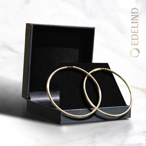 Goldene Creolen, Gelbgold in 2.5 mm mit flexiblem Verschuss