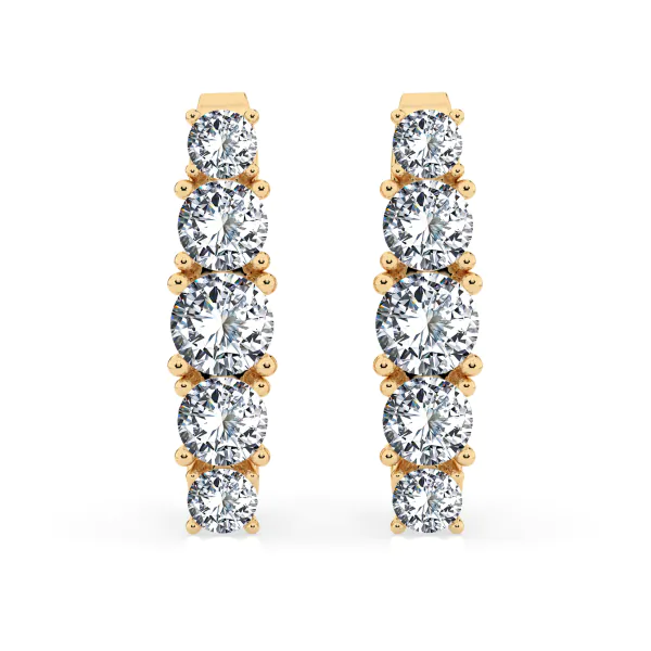 0,85 Karat Diamant Creolen, Gelbgold 585 / 14 Karat, Gewicht ca. 2.1 g.