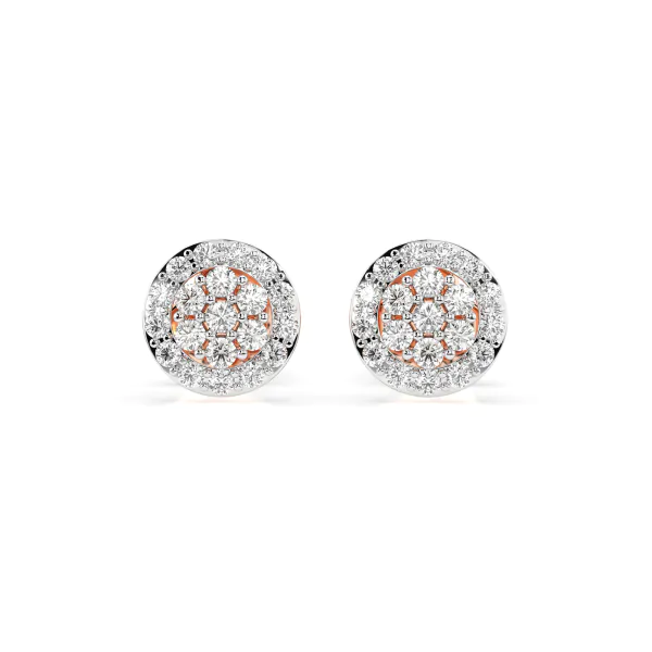 0,30 Karat Diamant Ohrstecker mit 40 echten Diamanten, Rotgold 585 / 14K