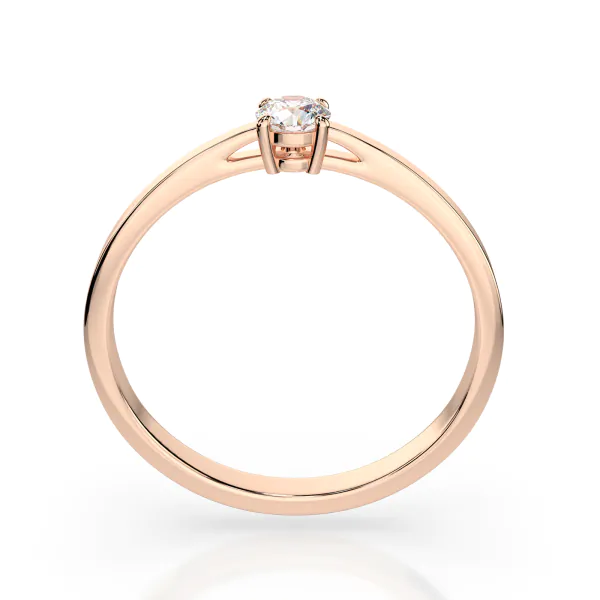 0,20 Karat Diamant Verlobungsring mit 1 Diamanten, Rotgold 585 / 14K