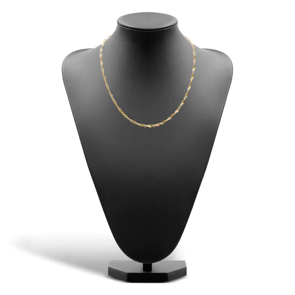 Goldkette als Singapurkette in Gelbgold 333 / 8K, 50 cm lang, 3,4 mm breit, Gewicht ca. 9 g.