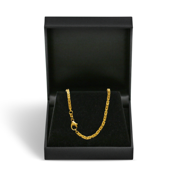 Goldkette als Königskette in Gelbgold 585 / 14K, 95 cm lang, 2,3 mm breit, Gewicht ca. 42.2 g.
