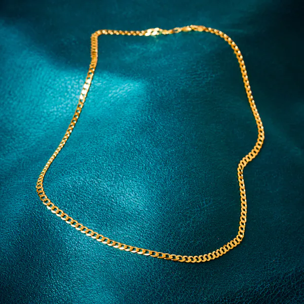 Goldkette als Panzerkette weit in Gelbgold 585 / 14K, 38 cm lang, 3,9 mm breit, Gewicht ca. 7.2 g.