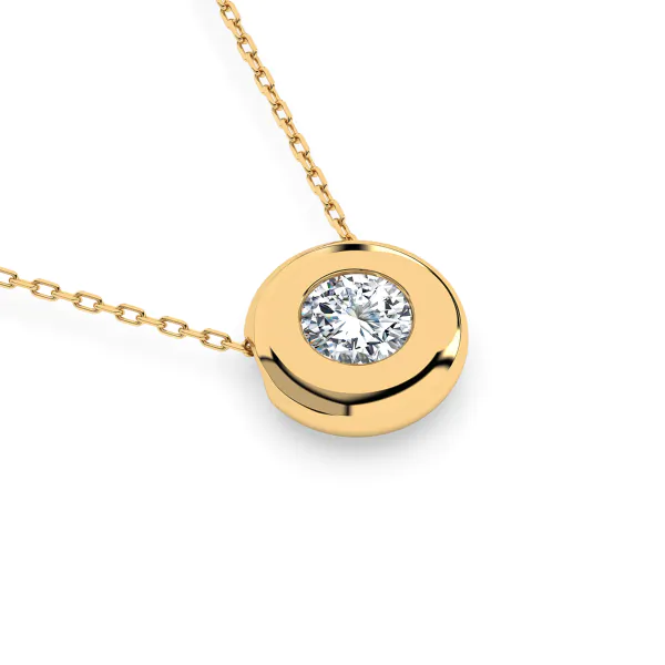 0,15 Karat Diamant Anhänger Gelbgold 585 (14K) mit Goldkette für Damen