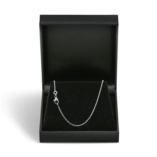 Goldkette als Bingokette in Weißgold 750 / 18K, 55 cm lang, 1,1 mm breit, Gewicht ca. 5.6 g.