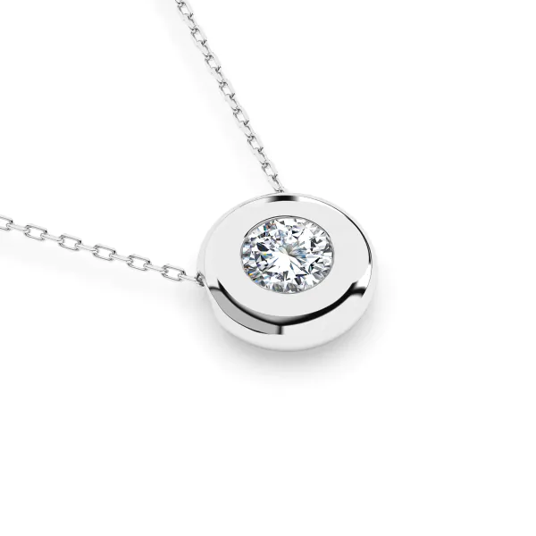 0,15 Karat Diamant Anhänger Weißgold 585 (14K) mit Goldkette für Damen