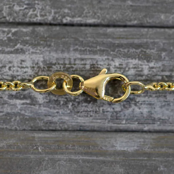 Goldkette als Ankerkette rund in Gelbgold 333 / 8 Karat, 95 cm lang, 2 mm breit, Gewicht ca. 9.2 g.