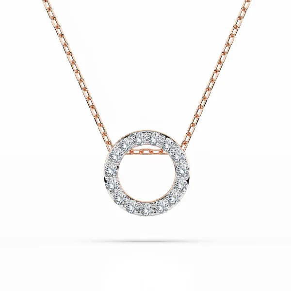 0,09 Karat Diamant Anhänger Rotgold 585 (14K) mit Goldkette für Damen