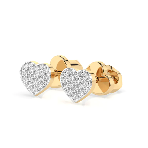 0,18 Karat Diamant Ohrstecker mit 36 echten Diamanten, Gelbgold 585 / 14K