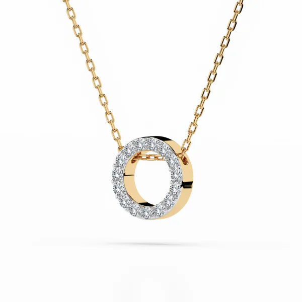 0,09 Karat Diamant Anhänger Gelbgold 585 (14K) mit Goldkette für Damen