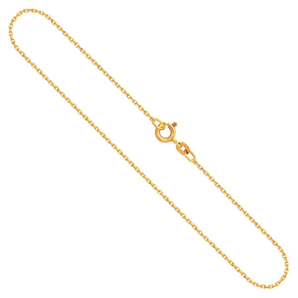 Goldkette als Ankerkette diamantiert in Gelbgold 375 / 9K, 34 cm lang, 1,3 mm breit, Gewicht ca. 1.7 g.