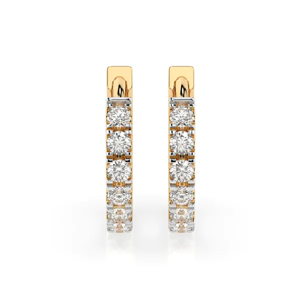0,42 Karat Diamant Creolen, Gelbgold 585 / 14 Karat