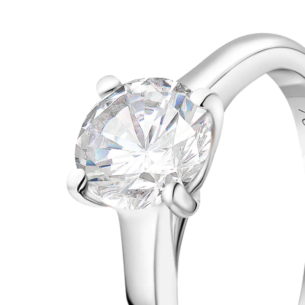 0,90 Karat Diamant Ring mit GIA Zertifikat, Weißgold 750 / 18K, Breite 1,7 mm,Weite 56 mm, Gewicht ca. 3.41 g.