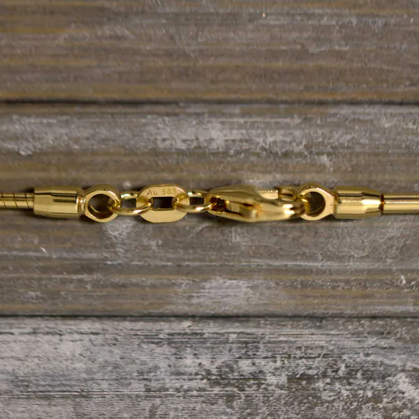 Goldkette als Tondakette in Gelbgold 585 / 14K, 42 cm lang, 1,2 mm breit, Gewicht ca. 6.1 g.