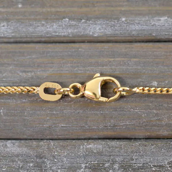 Goldkette als Bingokette in Gelbgold 585 / 14K, 65 cm lang, 1,1 mm breit, Gewicht ca. 5.2 g.